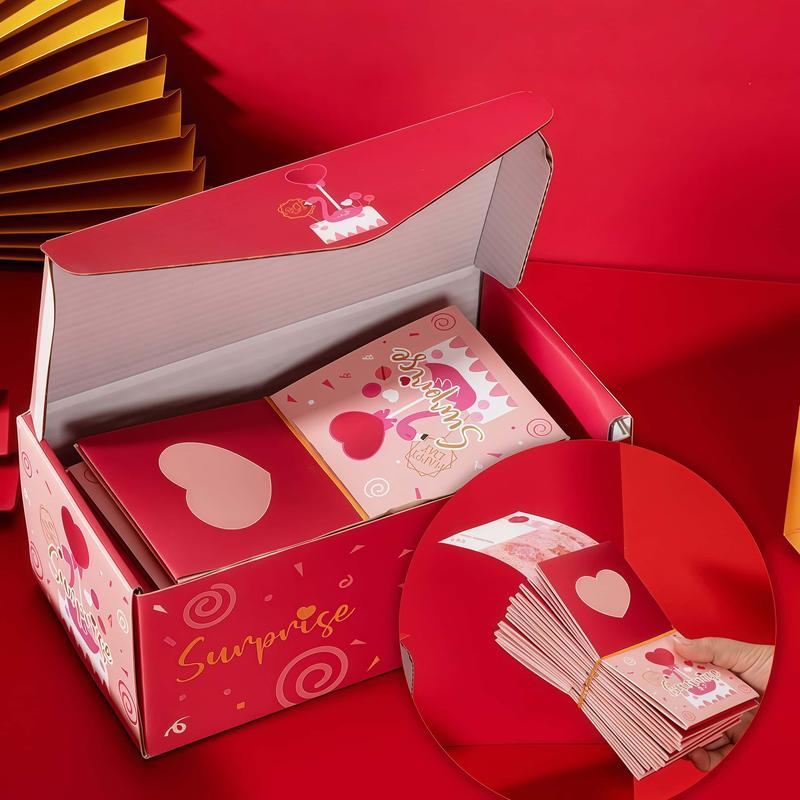 Surprise Gift Box Explosion for Money, Unique Folding Bouncing Red Envelope Gift Box , Cash Explosion Luxury Gift Box for Birthday Anniversary Valentine Proposal