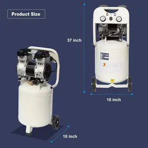 Oil Free Air Compressor,2HP 11Gal 70dB Ultra Quiet, 5.2 CFM 40PSI 4.0 CFM 90PSI Electric Portable