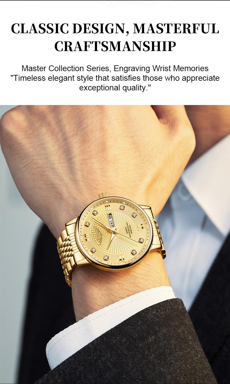 LANGQIES Elegant Multi-Function Men's Watch with Original Swiss Movement, featuring Dual Calendar, 42mm Dial, Sapphire Crystal, Stainless Steel Band, and Luminous Water-Resistant Design. LANGQIES Elegant Multi-Function Men's Watch with Original Swiss Movement, featuring Dual Calendar, 42mm Dial, Sapphire Crystal, Stainless Steel Band, and Luminous Water-Resistant Design.