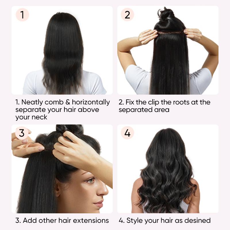 [New IN] West Kiss Seamless Clip In Hair Extensions 100% Virgin Human Hair Straight, Yaki Straight Clip In Hair Extensions