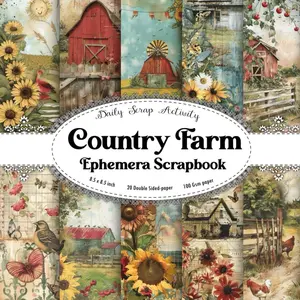 Country Farm Ephemera Scrapbook: Double Sided Craft Paper for Gift Wrapping, Great For Craft Projects, Scrapbooking Paper, DIY Junk Journaling and ... life journaling) Paper Size 8.5" x 8.5" Paperback – August 25, 2024