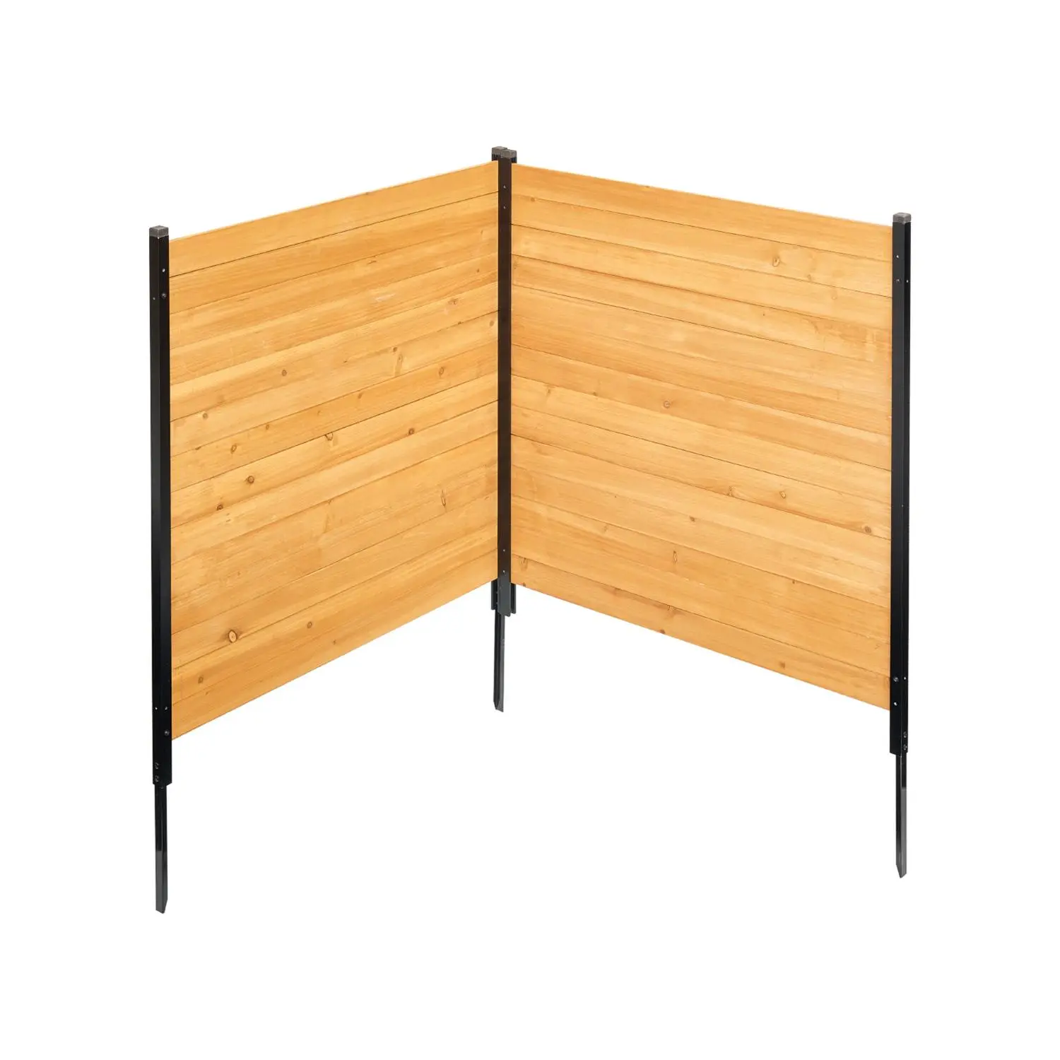 【Summerfinds】VEVOR 38x42 in Wooden Privacy Fence (2-Panel), Natural Solid Wood Outdoor Garden Decor with Sturdy Metal Stakes, Flexible Configuration, Easy DIY Installation for AC Unit Cover, Trash Can Hiding (for DIY Users)
