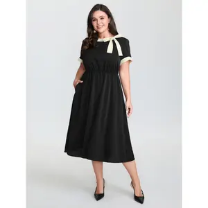 【Tammy Control 】 BLOOMCHIC Bow Neckline Stretchy Waist Midi Dress 2026 Summer Vibes Swimweek
