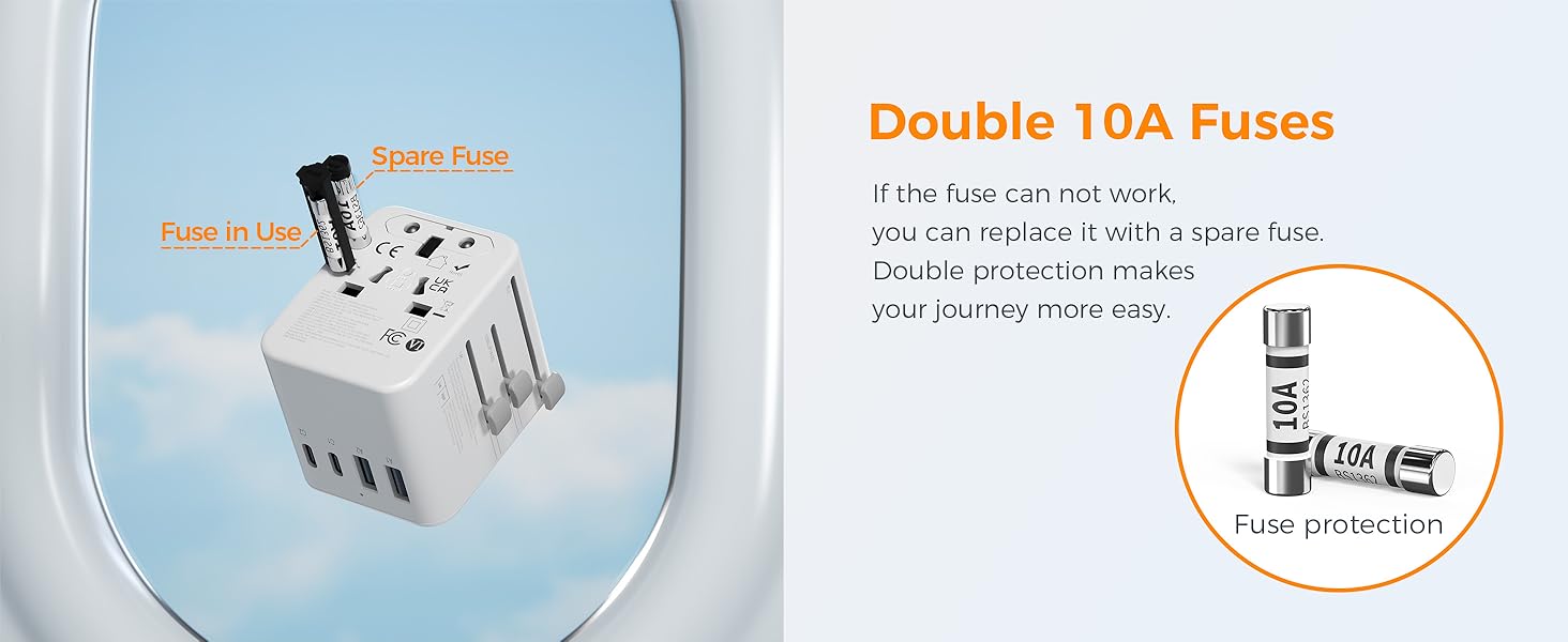 【TESSAN Universal Travel Adapter】International Power Adapter with USB-C, 5-in-1 Worldwide Plug Adapter for Europe UK US Japan Australia, 150+ Countries, Vacation Business Trip Study Abroad Travel Essentials