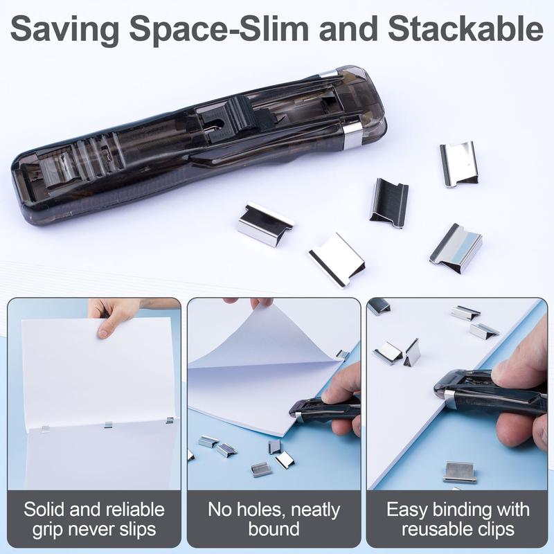 2 PCS Portable Binder Clip Dispensers with 100 Small Non-Destructive Binder Clips – Ideal for Office, Home, and School Use