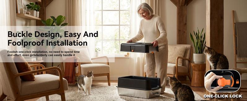 TOPYANGS XL Stainless Steel Trash Can (with Lid) features a high-sided, enclosed design for easy cleanup and effective spill prevention. Its flip-top lid allows for effortless emptying. Christmas gift