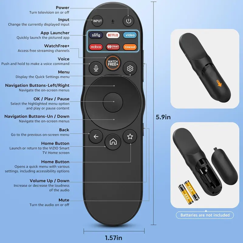 Voice Remote Control for Vizio-Smart-TV-Remote-Replacement XRT270 for Vizio FHD 4K Quantum D/P/M/V-Series Smart TV,infrared remote control XRT136 XRT140 Smart TV
