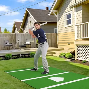 12 x 6 ft Batting Mat for Baseball and Softball,Baseball Hitting Training Mat with Home Plate and Anti Fade Turf for Indoor and Outdoor,Green