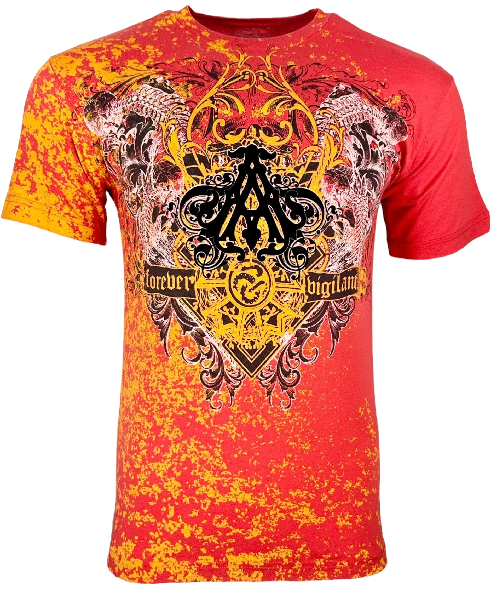 ARCHAIC Pestilence Men's Graphic Tshirt - Shortsleeve Casual Style Tee, AM686 Menswear Top with Front & Back Design