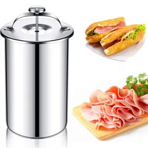 Garvee Ham Machine Meat Press, Snack Sandwich Maker, Home Meat Press Machine for Ham with Kitchen Thermometer, Stainless Steel Ham Press, Flat Handle
