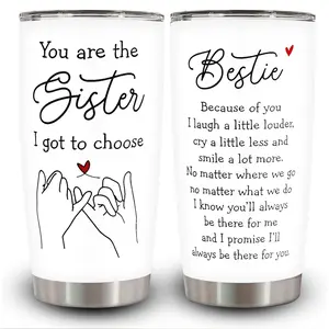 Best Friend Tumblers - 20oz Travel Cups for Besties and Friends - Bestie Birthday Gifts