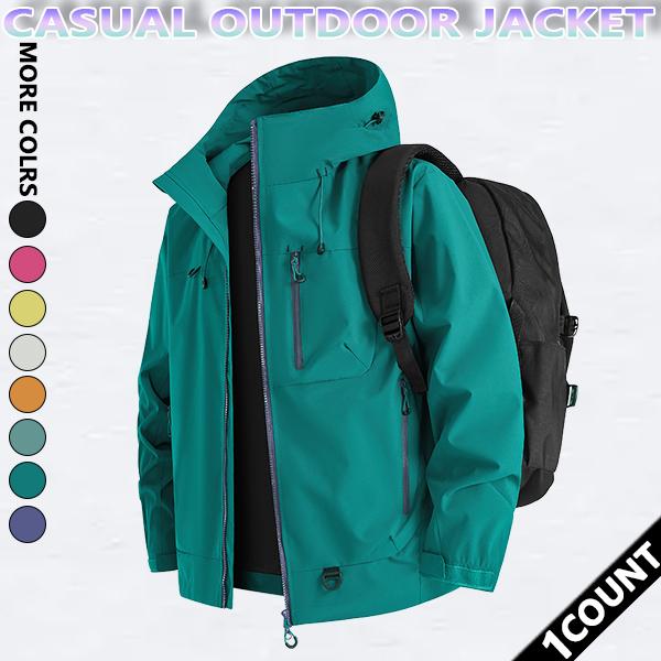 Autumn and Winter hooded casual men's Outdoor Jackets,  Windproof and wear-resistant color-blocked jacket, couples' style winter coat, outerwear top.