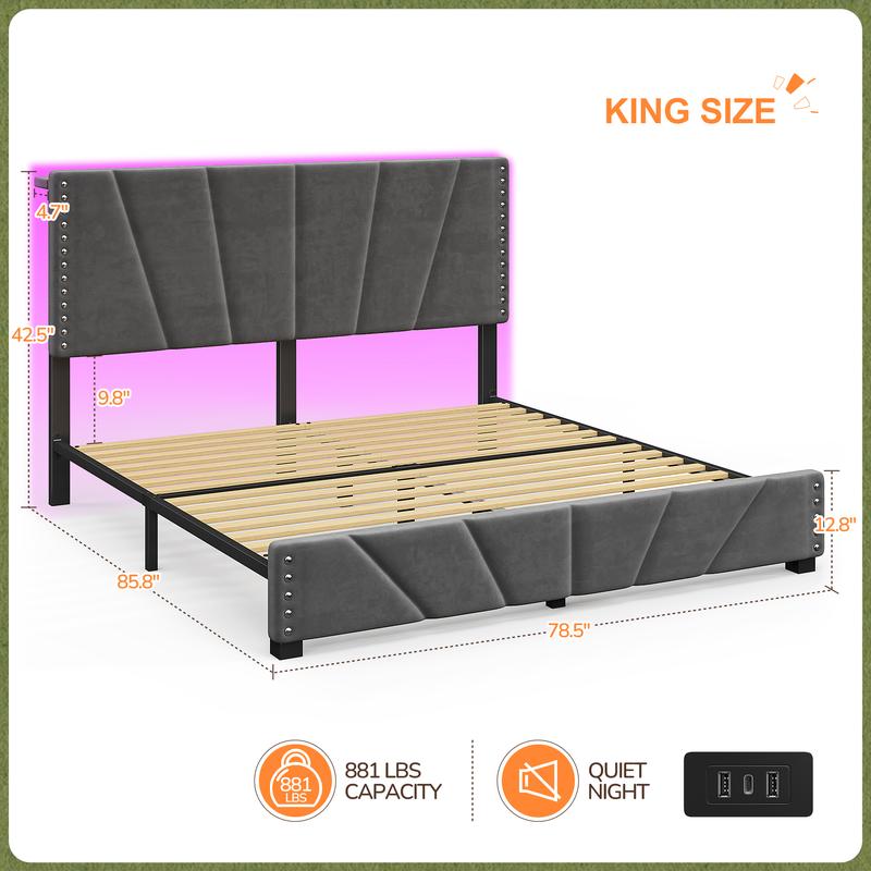 RaybeeFurniture Bed frame for Queen Bed Frame with Headboard&Storage,NO MATTRESS, Luxury Upholstered Bed Frame with Storage, 2 Drawers & Shelf on Headboard, NO Noise, KING, FULL, Twin, Mother's Day Gifts RaybeeFurniture Bed frame for Queen Bed Frame with Headboard&Storage,NO MATTRESS, Luxury Upholstered Bed Frame with Storage, 2 Drawers & Shelf on Headboard, NO Noise, KING, FULL, Twin, Mother's Day Gifts
