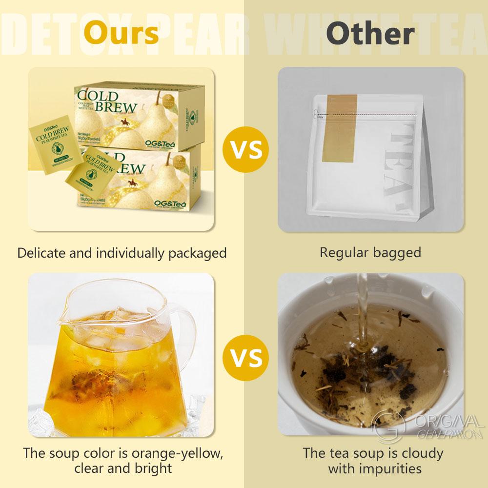 BOGO Detox Cold Pear White Tea 2 Cartons (1 Carton 40g 4g×10pack)×2 With Forest Thermos Real Pear Osmanthus Old White Tea Inside, No Sugar, No Artificial Flavor