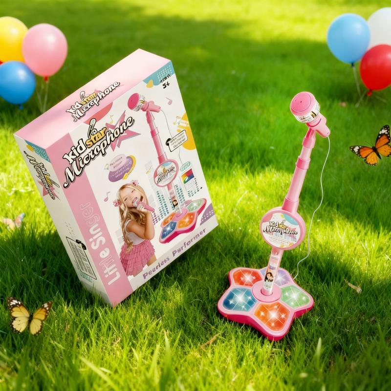 Unleash Your Child's Inner Pop Star! This Karaoke Microphone Toy with Colorful LED Lights & Built-in Music Encourages Singing, Boosts Confidence, and Makes a Perfect Birthday Gift for children Aged 3-8. Fun, Educational, and Hours of Entertainment!