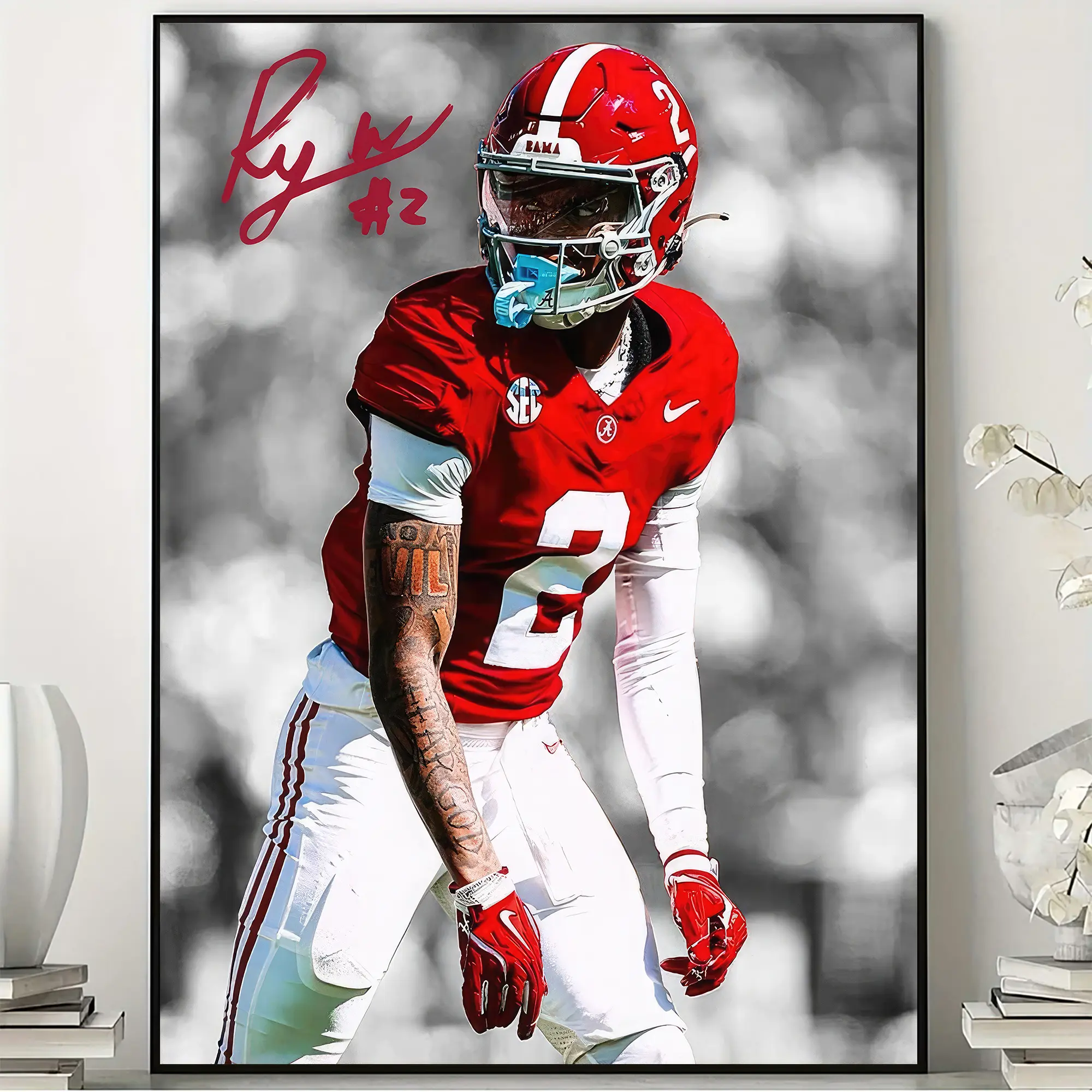 Ryan Williams Alabama Football Poster, Crimson Tide Sports Wall Art, Man Cave Decor, College Football Fan Gift, Unframed Print