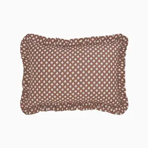Constance Chocolate Ruffled Lumbar Pillow