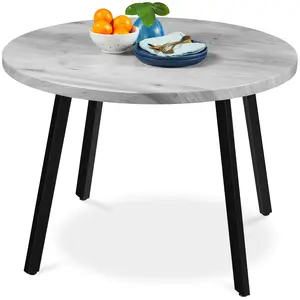 Best Choice Products 35.5in Mid-Century Modern Round Dining Table w/ Steel Legs, Adjustable Feet
