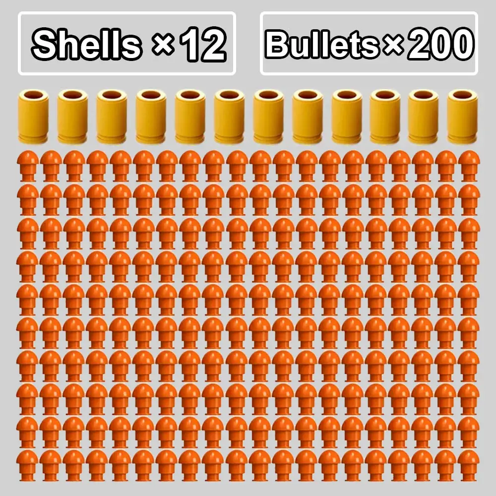 200 darts DIY Soft Bullet Gun 16 Piece Building Block Kit, Continuous Firing, Blowback Action, Safe Foam Darts tools and gadgets for him Birthday Christmas Halloween Easter 4th of July Valentine’s Day Back to School, Must-Have Gift