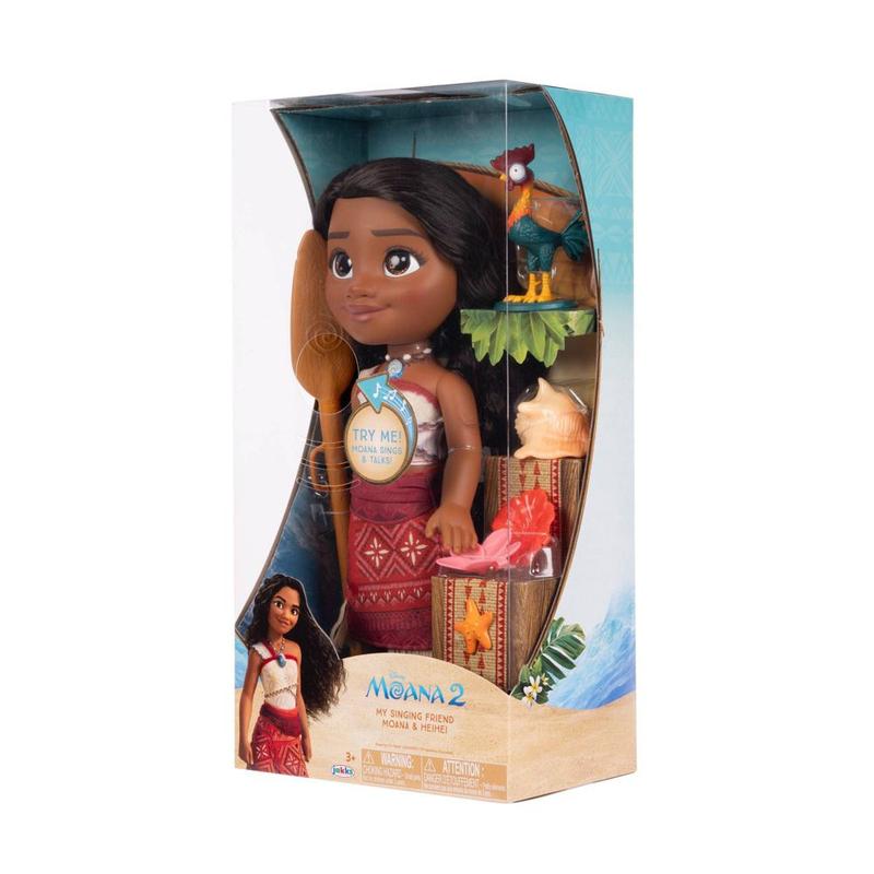 Disney Moana 2 My Singing Friend 14" Moana Doll & Heihei - Singing, Talking, 15 Phrases, 6 Accessories, Perfect Gift for Kids Ages 3+