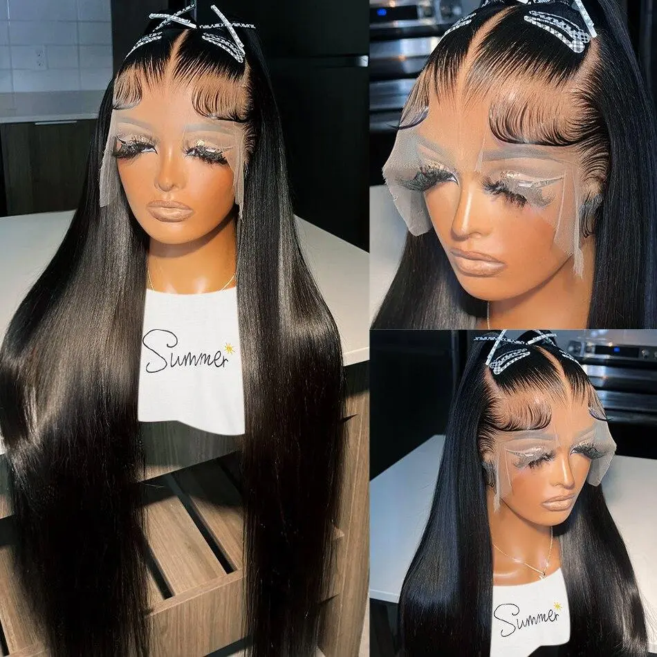 Bling Hair 13x4 13x6 Lace Frontal Bone Straight Wigs Brazilian Human Hair Wigs On Sales Pre Plucked Hd Transparent Human Hair For Woman 4x4 Lace Closure Cheap Wigs 30 28 Inch 180% Density #TikTokShopBackToSchool #SoHoChic