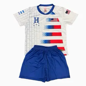 Honduras & USA Soccer Set Royal Blue Unisex Jersey & Shorts