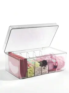 One Piece Transparent Portable Eyelash Extension And Storage Box With Lid - For Technicians, Ideal For Beauty Products, Cosmetics Storage Box