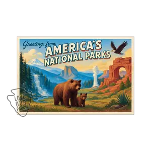 America's National Parks Postcard Magnet