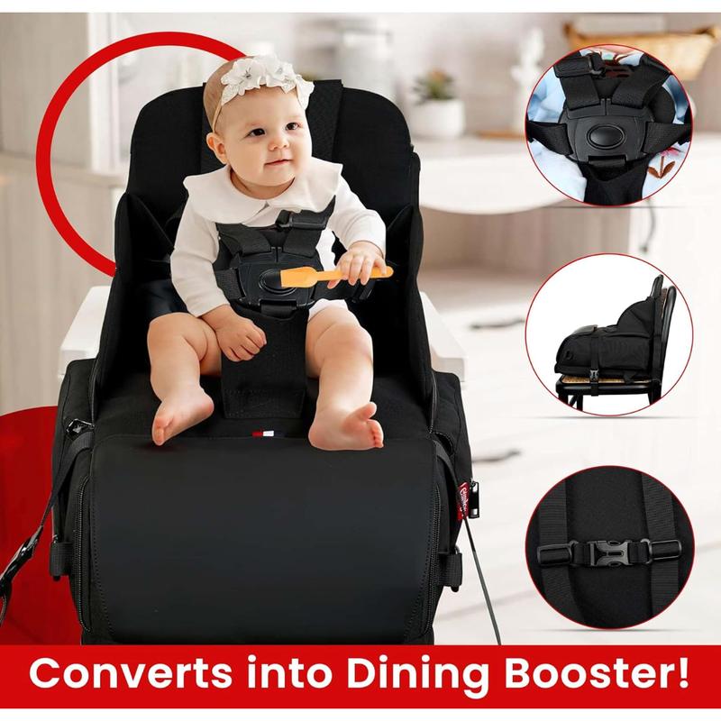 GillyGro 5-in-1 Classic Backpack Bundle for Parents - Multifunctional Diaper Bag with Built-In Booster Seat Changing Mat Insulated Pockets & Organizer for Travel and Daily Use 3pc Bundle