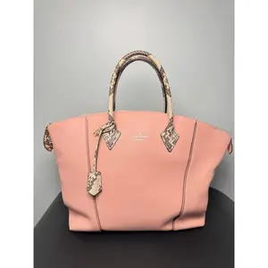 Pre-owned Louis Vuitton LEATHER Tote Bags SOFT PINK LOCKIT WITH PYTHON LEATHER