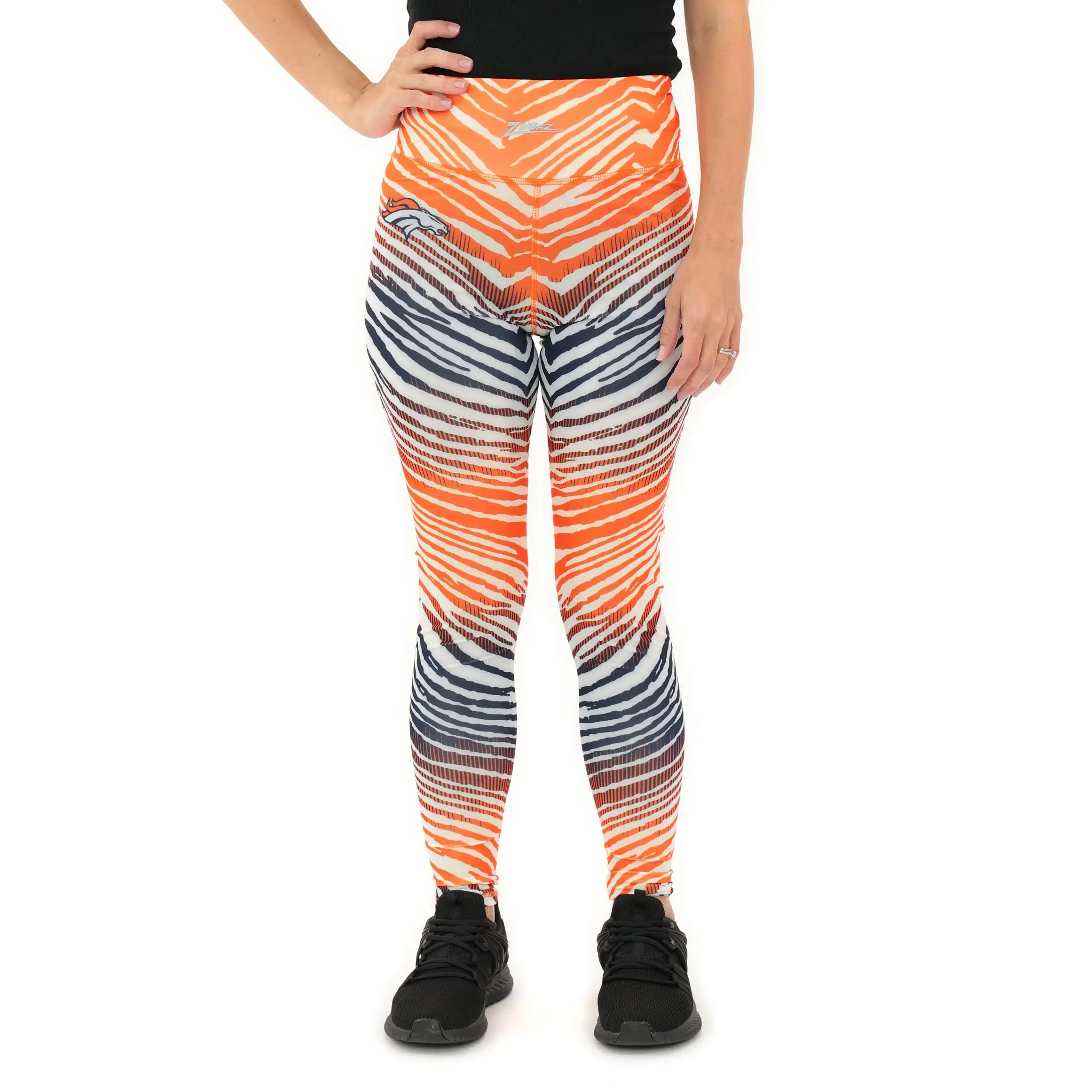 Zubaz NFL Women's Primary Logo Zebra Ombre Leggings, Denver Broncos