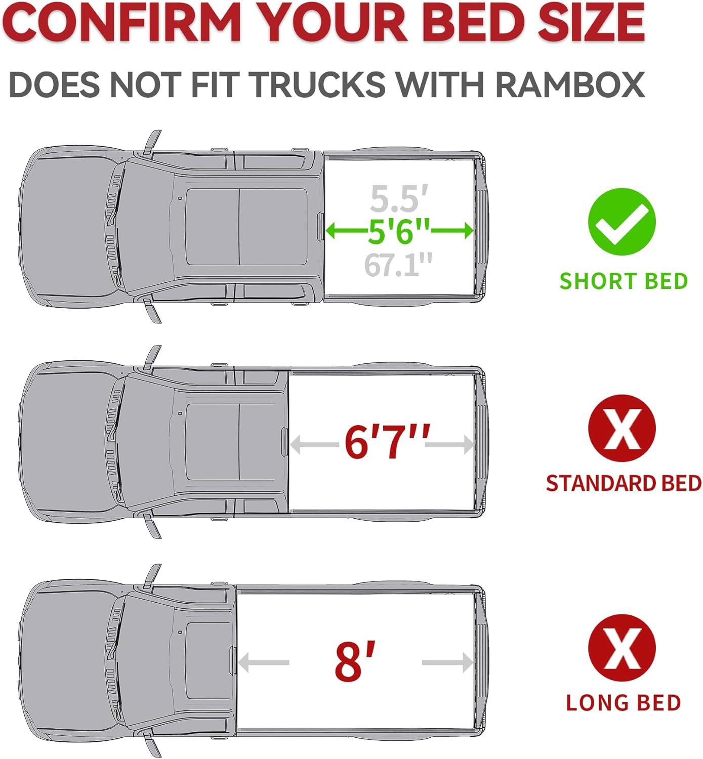 5.5ft Bed Quad Fold Hard Truck Tonneau Cover for Ford F-150 F150 2015-2025 Heavy-Duty Aluminum Alloy Bed Cover