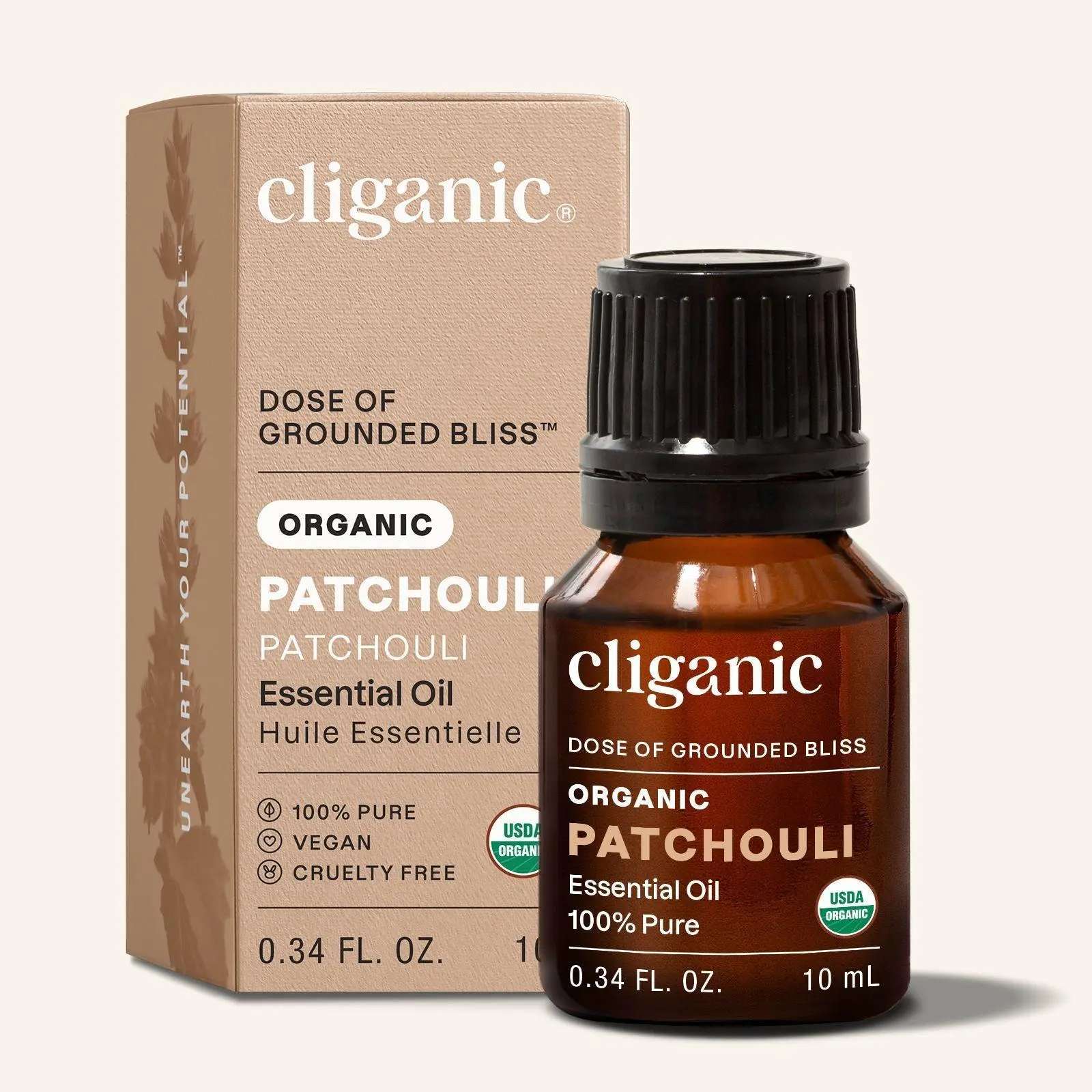Cliganic Organic Patchouli Essential Oil - 100% Pure Natural Undiluted, for Aromatherapy Diffuser Non-GMO Verified (Packaging May Vary)
