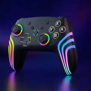 FLIRESY Wireless Pro Controller for Switch/Switch 2/Lite/OLED/PC, Gamepad with 7 Color-Changing RGB Lighting/Dual Vibration/6-Axis Gyroscope/Turbo, Ergonomically Designed Precise Joystick