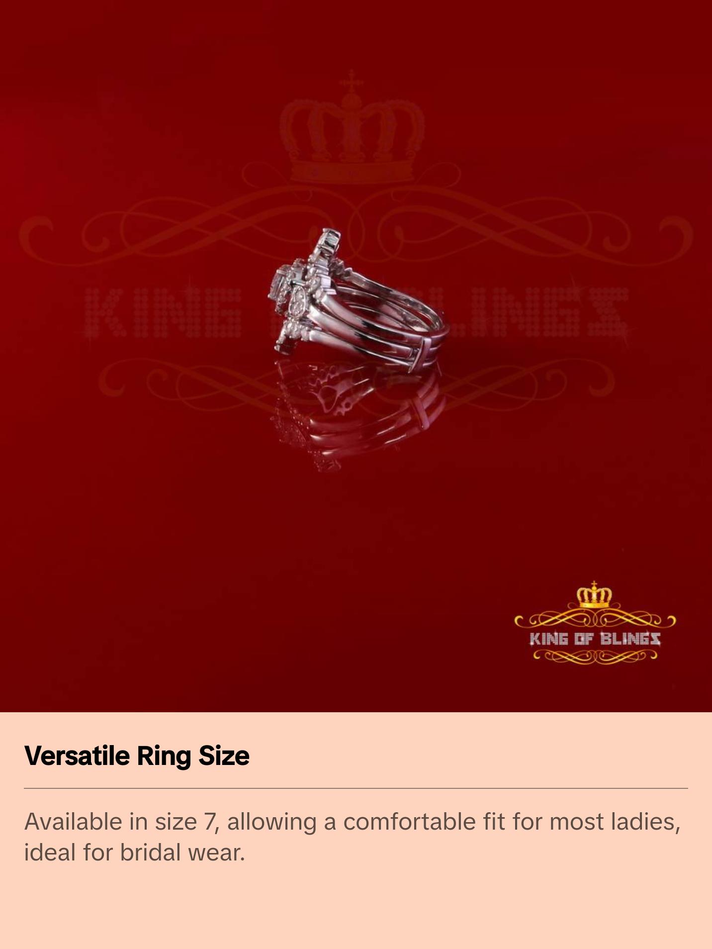 King Of Blings 2CT VVS D Moissanite Solitaire Enhancer Guard Wrap Ring Insert 925 White Silver