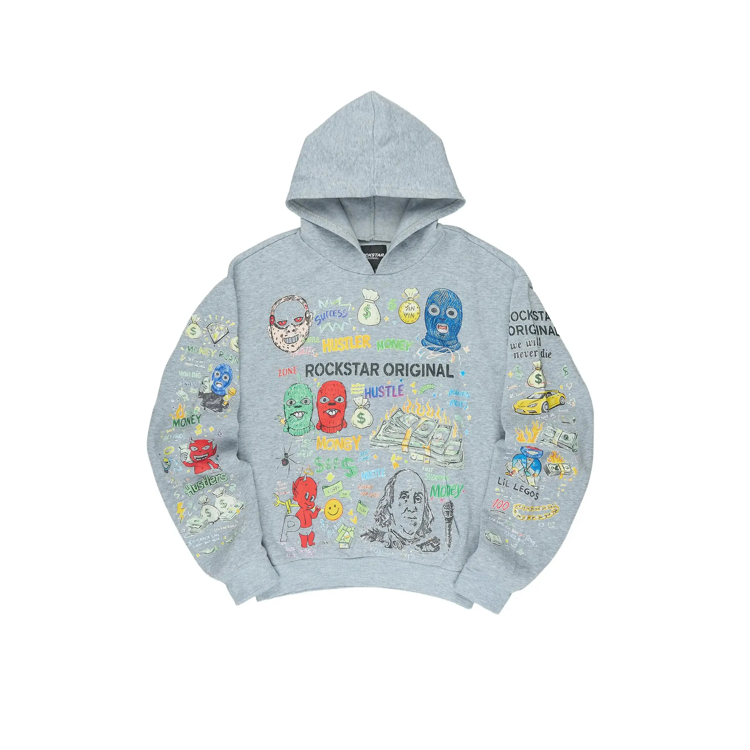 Boys Raxor Heather Grey Graphic Hoodie