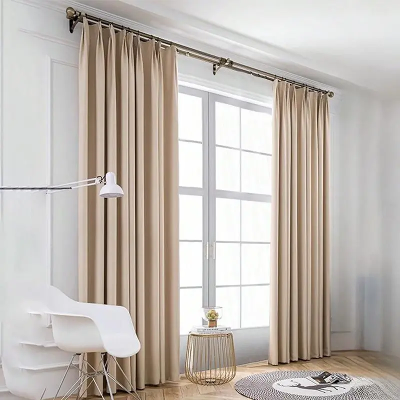 2PCS Modern Minimalist High-End Luxury Solid Color Blackout Curtains, Ideal for Living Room Bedroom Balcony Decor, Elegant and Stylish Home Window Treatments, Home Decorative Curtain, Home Decoration Curtain