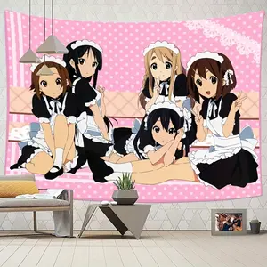 1pc Cute Kawaii Pink Girl Tapestry, an attractive decorative item for bedrooms, living rooms, dormitories, and room decoration.