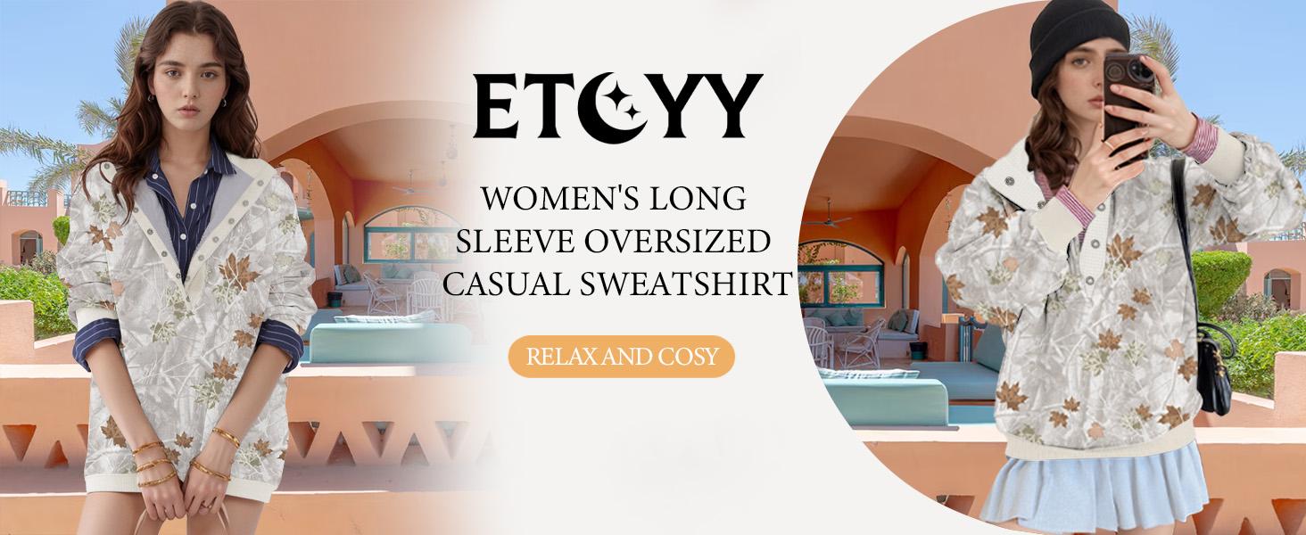 Soesdemo Women's Apricot  Hoodie Oversized Waffle Camouflage Knit Pullover Sweatshirt – Fleece Lined Mock Neck Tunic Comfort Hoodie with Buttons, Long Sleeve Cozy Fall Womenswear Top SpringStatements