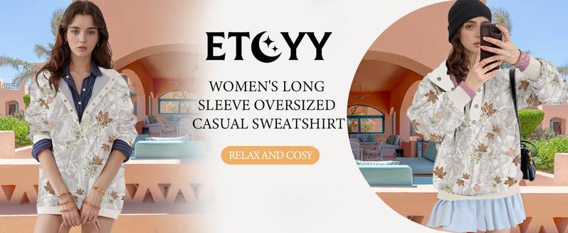 Soesdemo Women's Apricot  Hoodie Oversized Waffle Camouflage Knit Pullover Sweatshirt – Fleece Lined Mock Neck Tunic Comfort Hoodie with Buttons, Long Sleeve Cozy Fall Womenswear Top