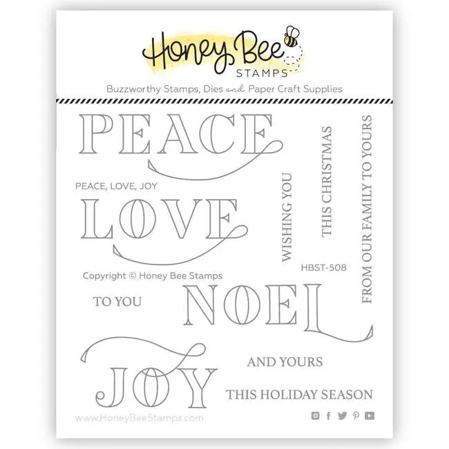 Honey Bee Stamps - Clear Stamps - Peace, Love, Joy