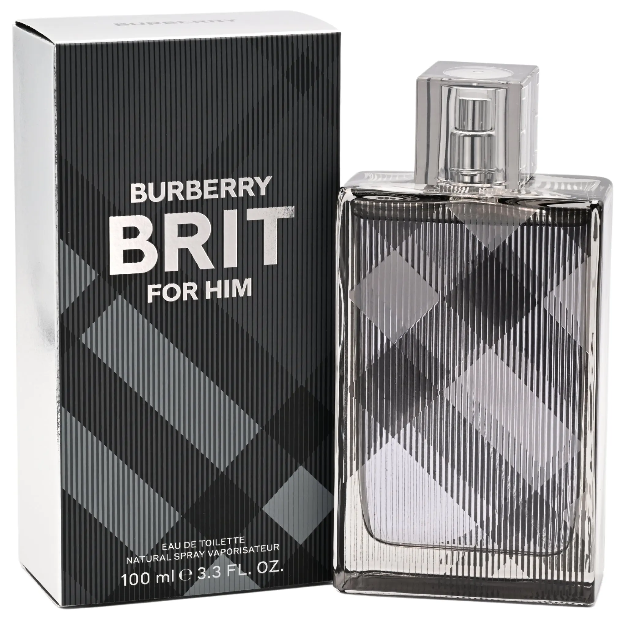 BURBERRY Brit for Men Eau de Toilette, Aromatic Woody Scent Cologne with Bergamot, Wild Rose & Oriental Woods, 3.3 oz / 100 ml, Cologne Fragrance Perfume, Edt Scented Cologne