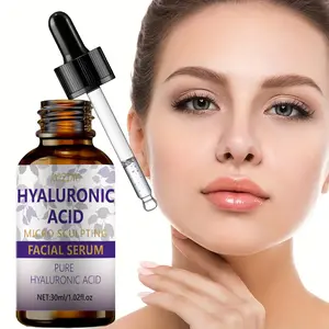 ROZINO Hyaluronic Acid Facial Serum 30ml - Micro-Sculpting & Deep Hydration for All Skin Types - White & Purple Box Cleansing Cream Daily Dropper Moisture Radiance Skin Repair Hydrate