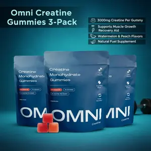 OMNI Creatine Monohydrate Gummies 3-Pack - 3000mg Creatine per Gummy - Supports Muscle Growth & Recovery - Watermelon & Peach Flavor - Natural Fuel Supplements