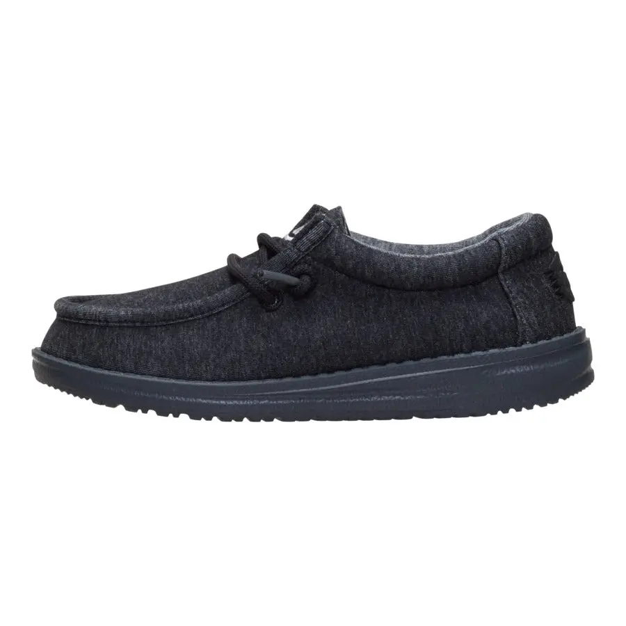 HEYDUDE Wally Kids Stretch Jersey - Comfortable Slip on Shoes for Kids Slip On Flats