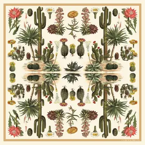 Cactus Botanical Silk Bandana