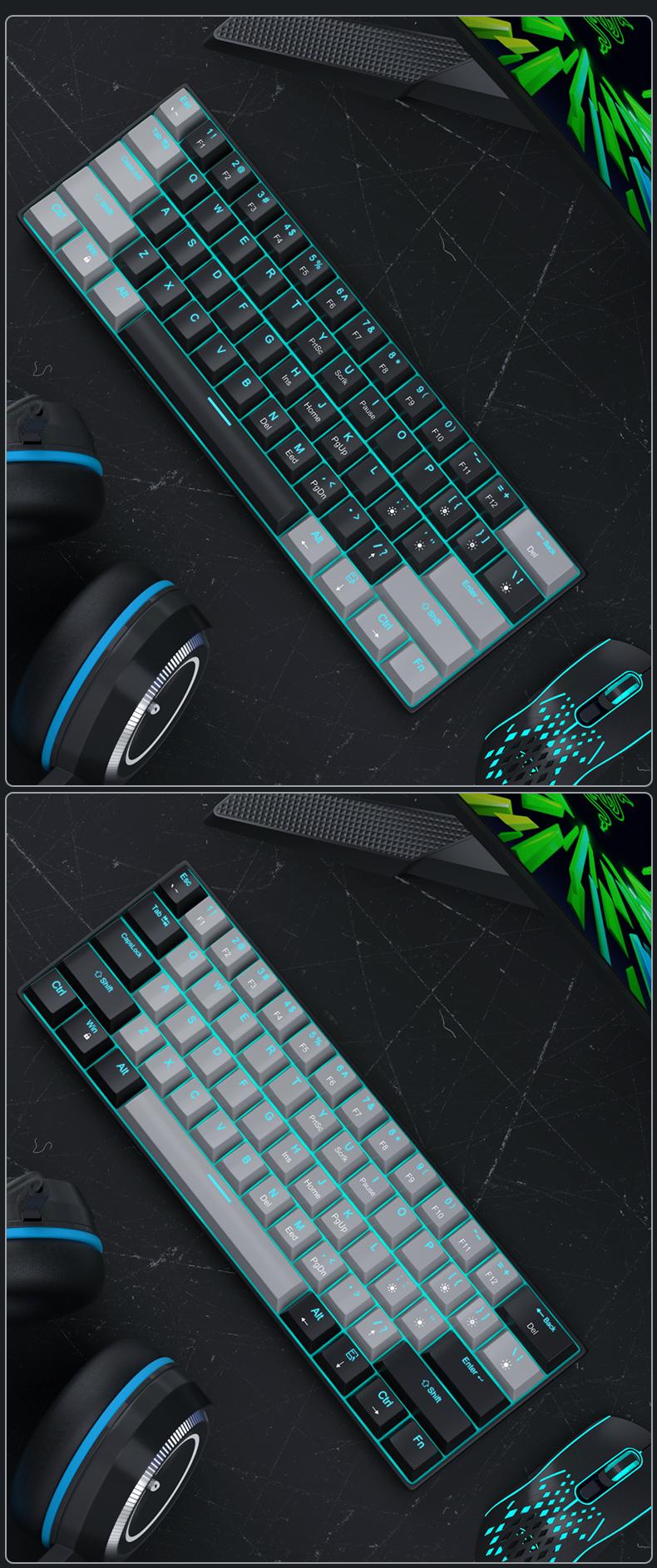 MageGee 60% Mechanical Keyboard, Game Keyboard with Blue Switch and Navy Blue Backlight, Small and Compact 60% Keyboard Mechanical, Portable 60% Game Keyboard, Gamer