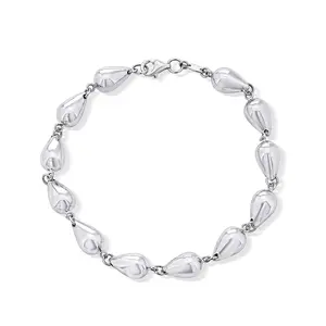 Teardrop Link Silver Bracelet