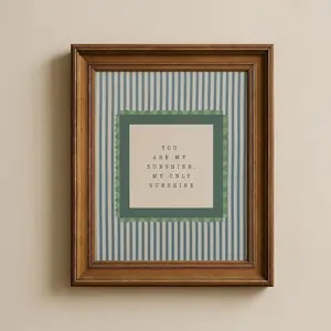 You Are My Sunshine Nursery Wall Art, Neutral Striped Boys Room Decor Print Unframed