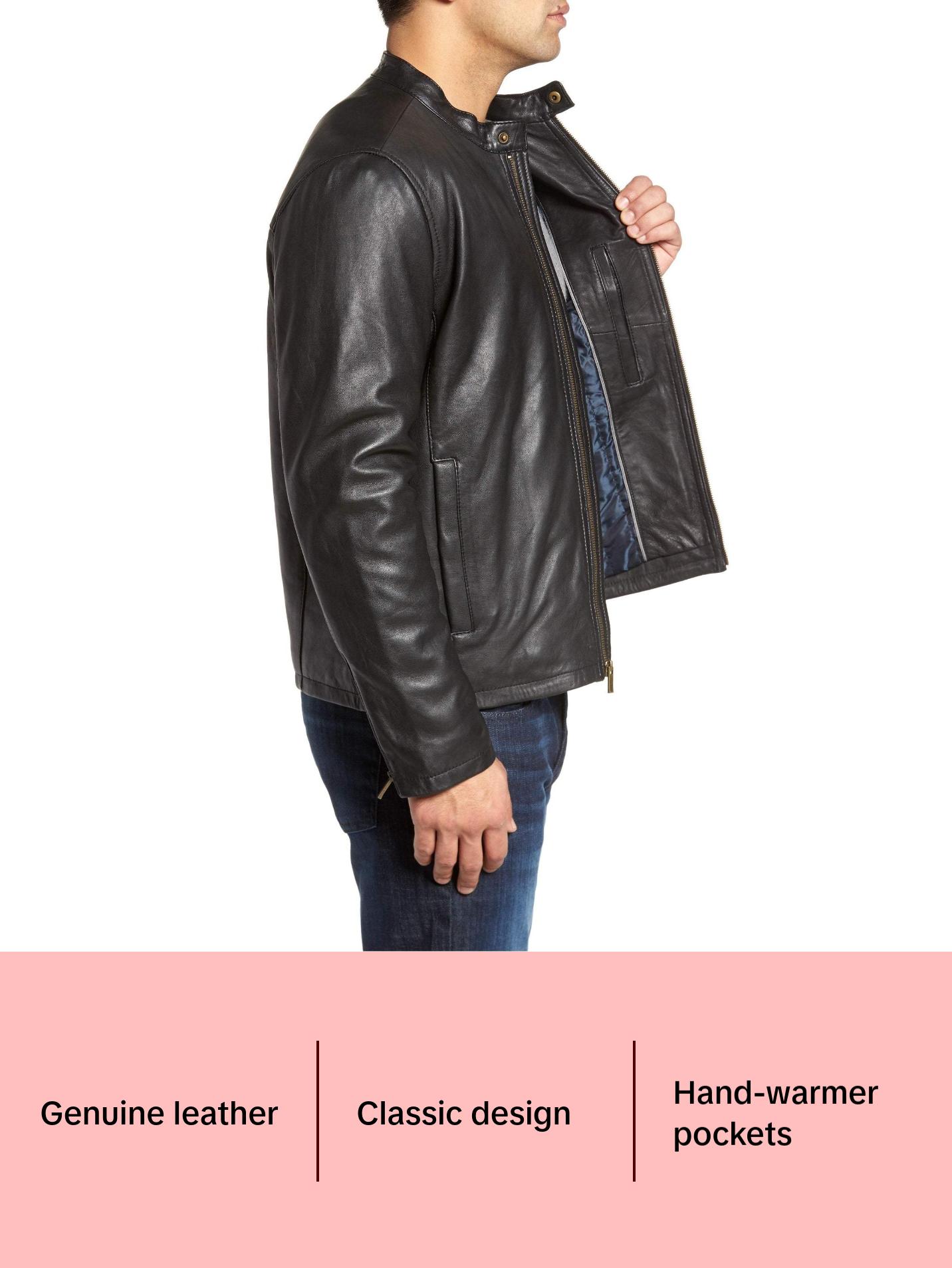 Drake Men's Classic Cowhide Leather Jacket